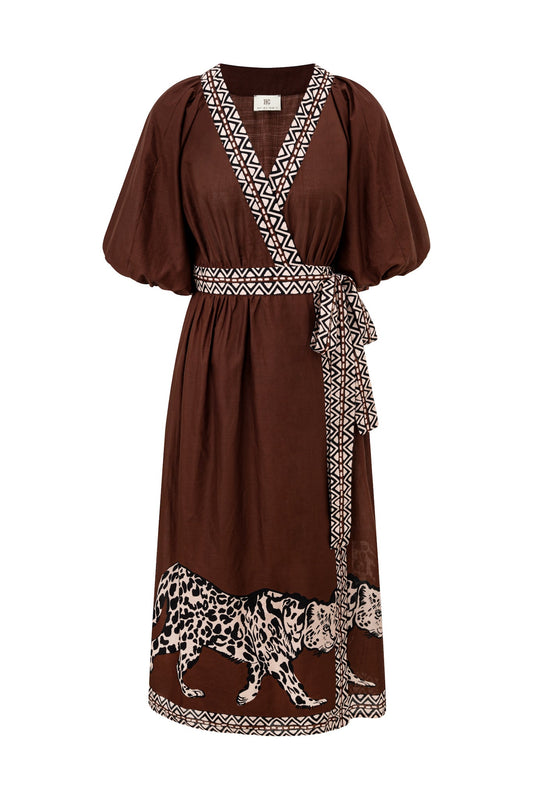 HEYCHIC Desert Leopard Wrap Maxi (Dress)