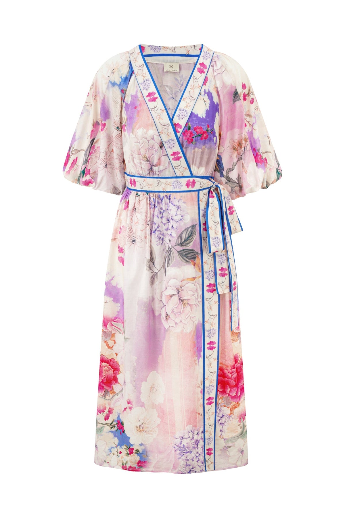 HEYCHIC Elani Pink Wrap Maxi Dress (Floral)