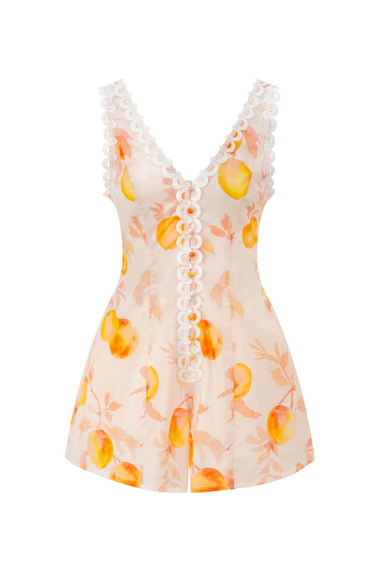 HEYCHIC Peach Orchards Playsuit (Orange)
