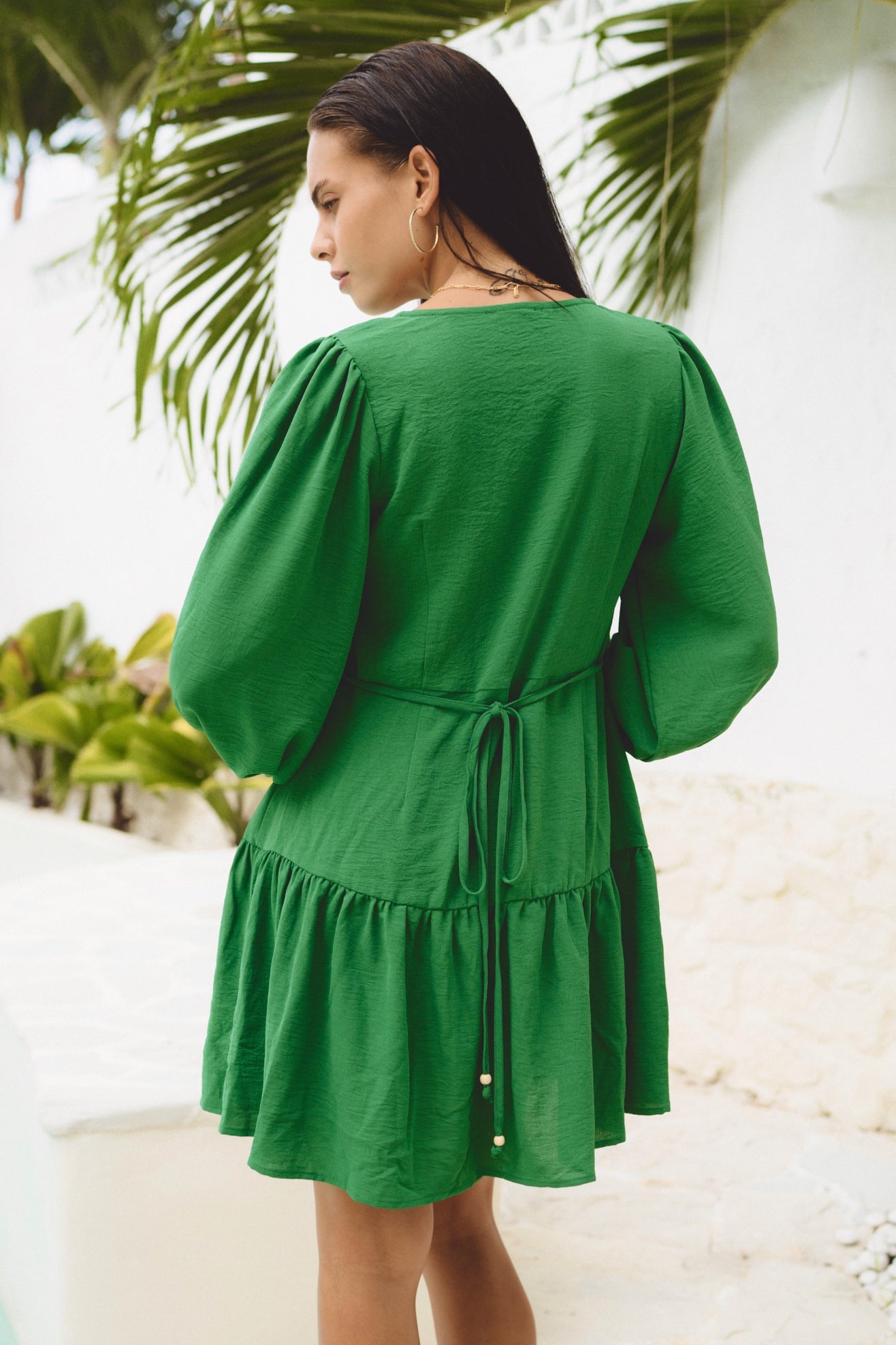 Heychic Rina Button Down Mini Dress (Green)