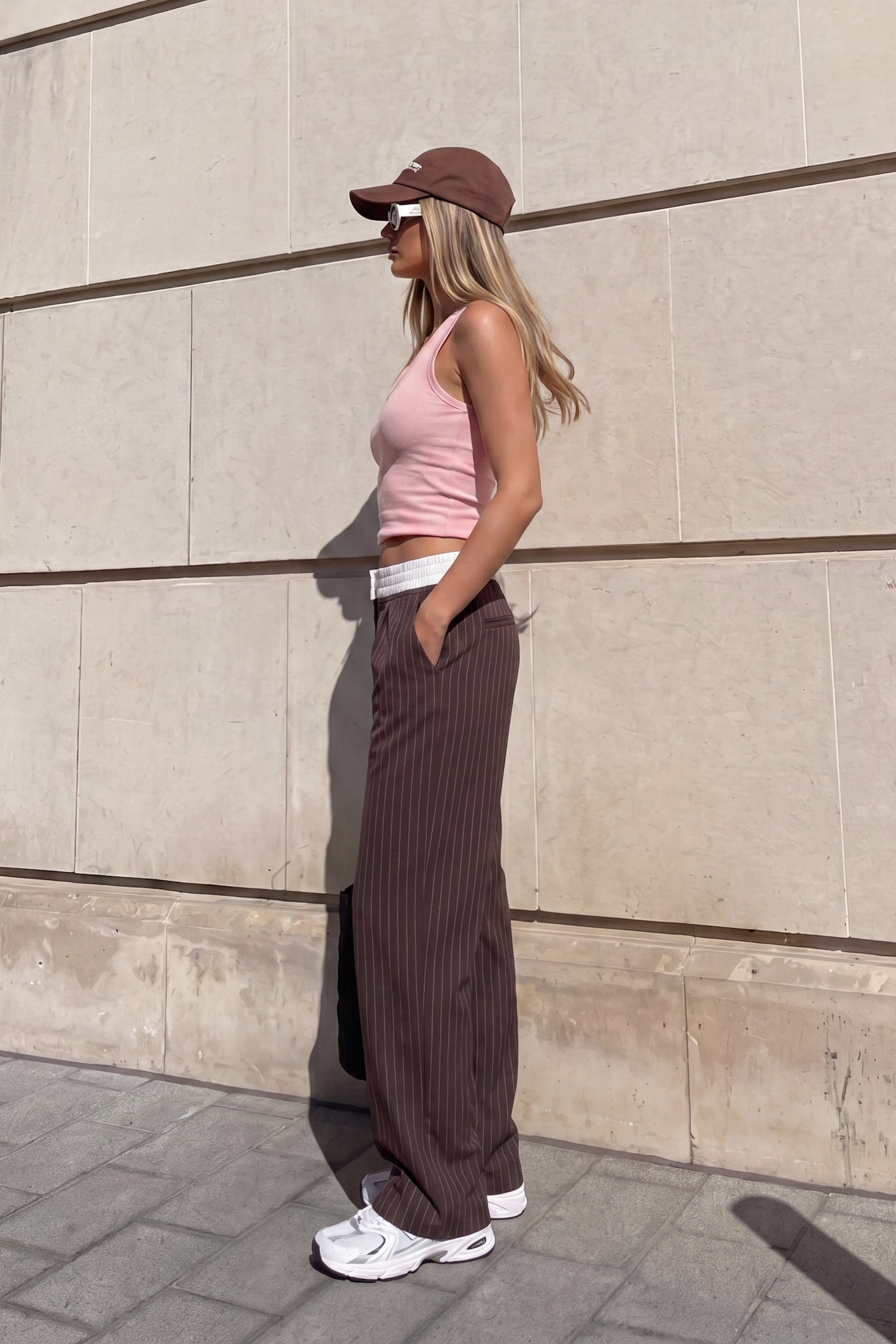 HEYCHIC Kya Stripe Pants (Brown)