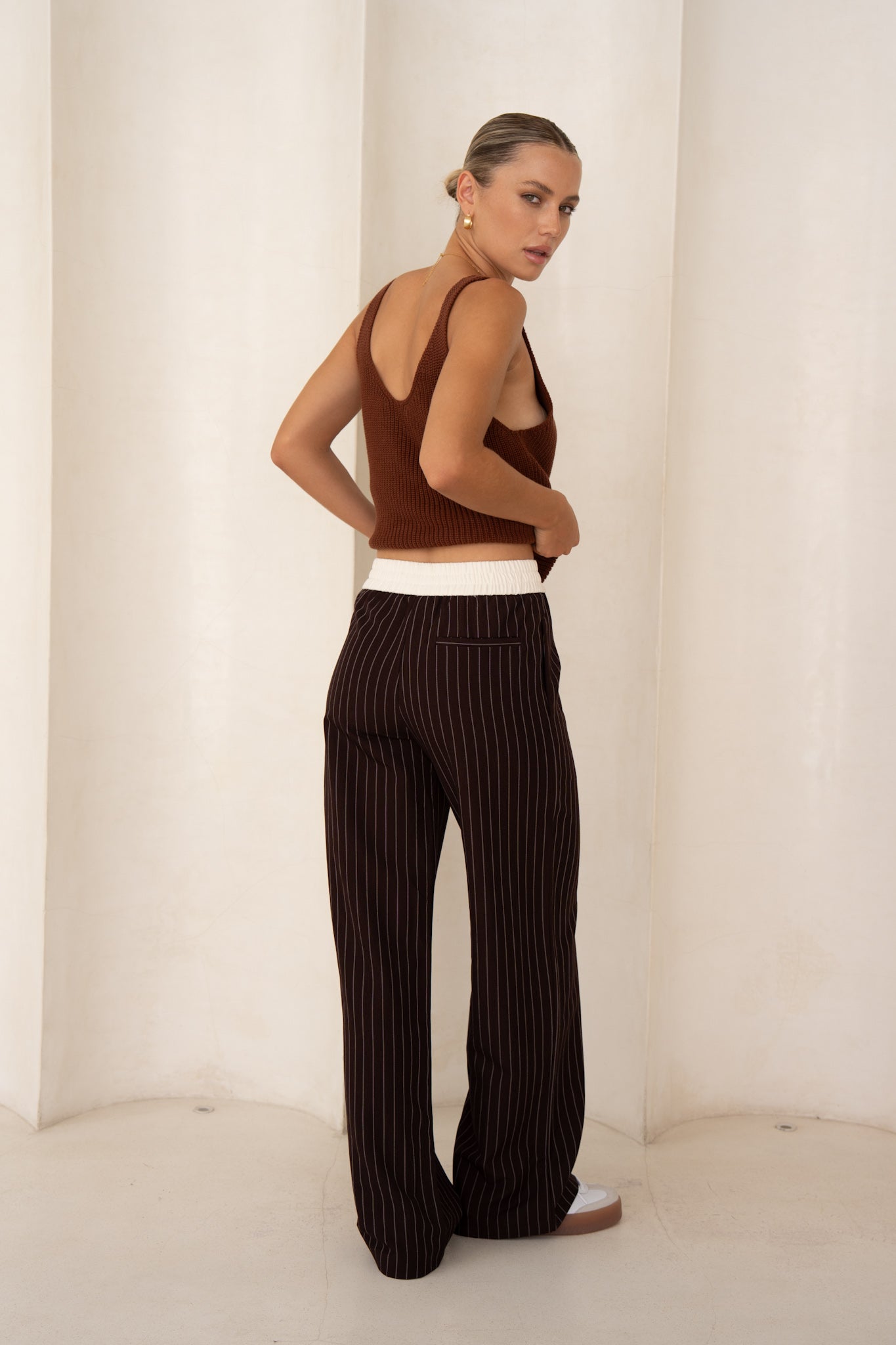 HEYCHIC Kya Stripe Pants (Brown)