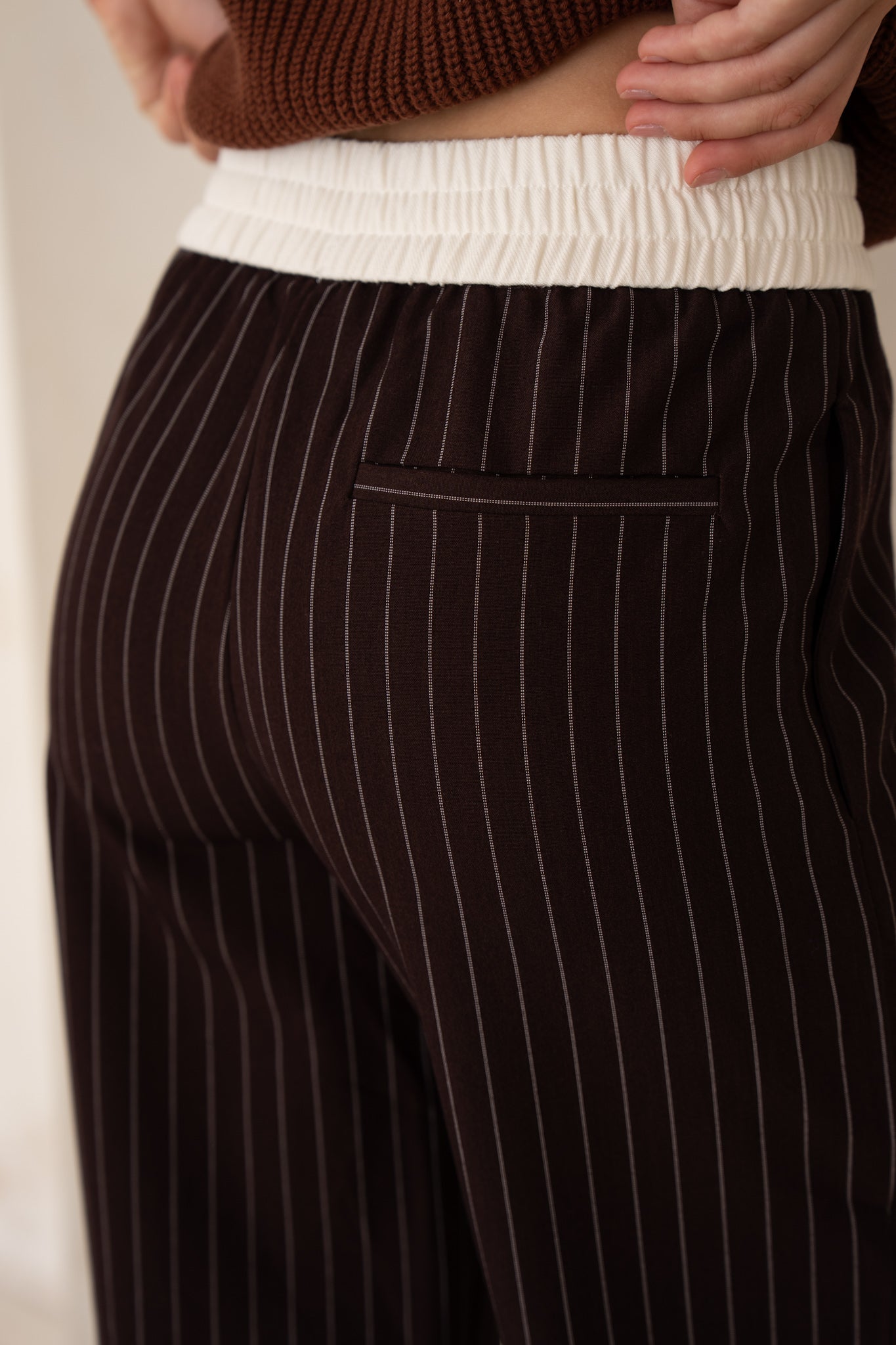 HEYCHIC Kya Stripe Pants (Brown)