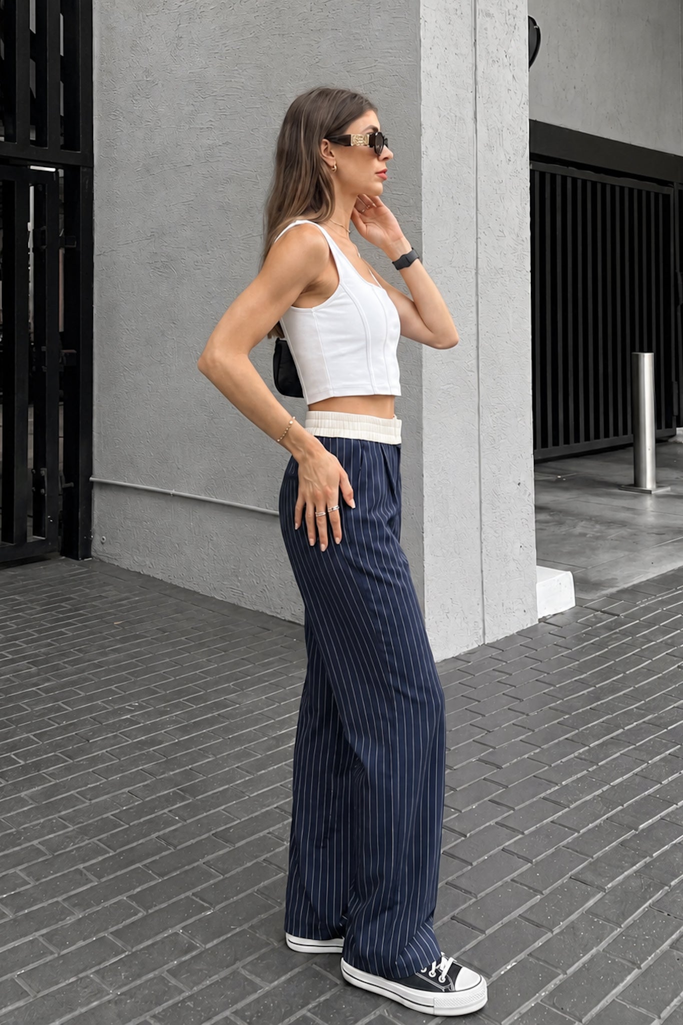 HEYCHIC Kya Stripe Pants (Navy)