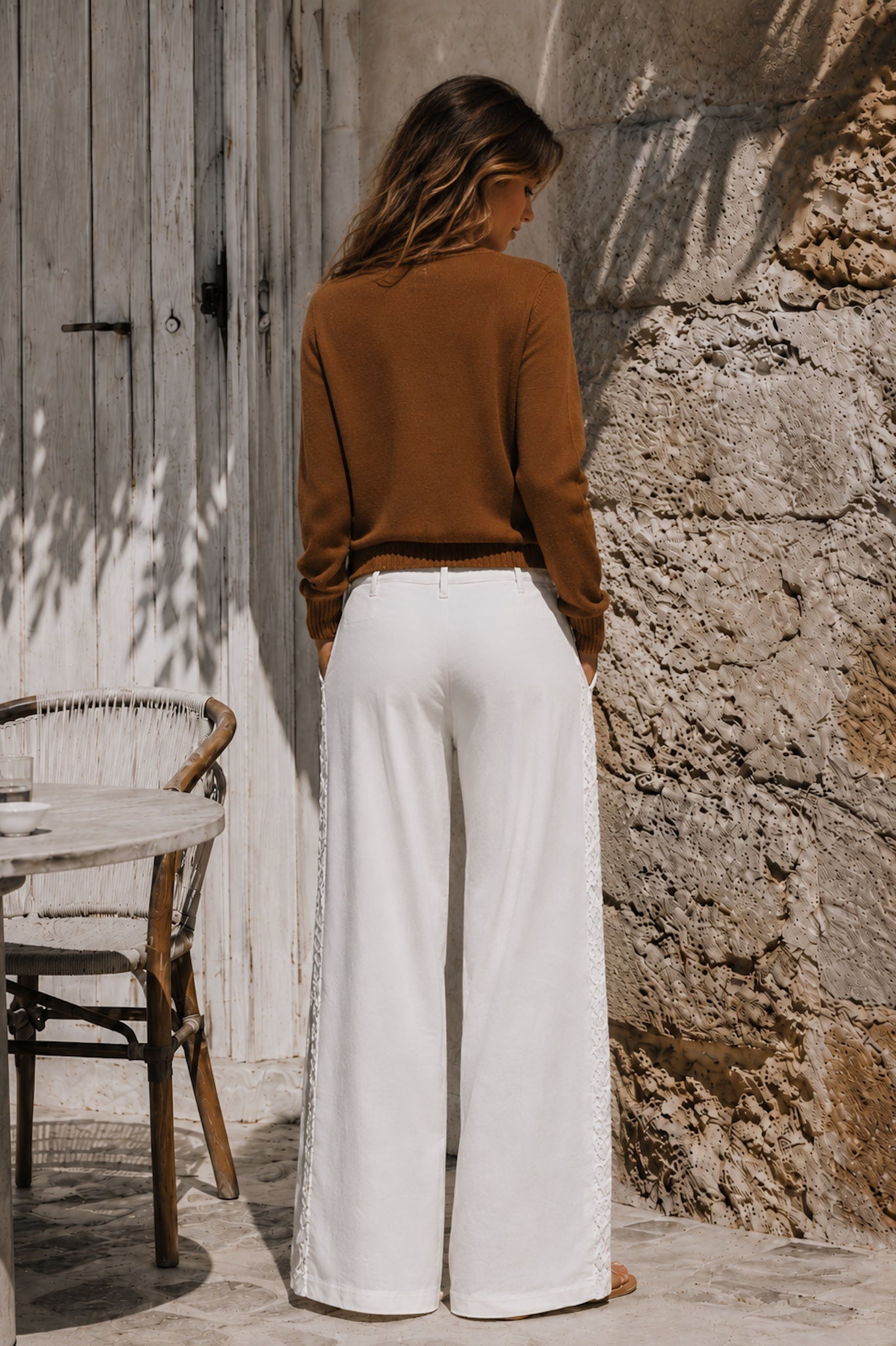 HEYCHIC Jia Lace Detail Pants (Cream)