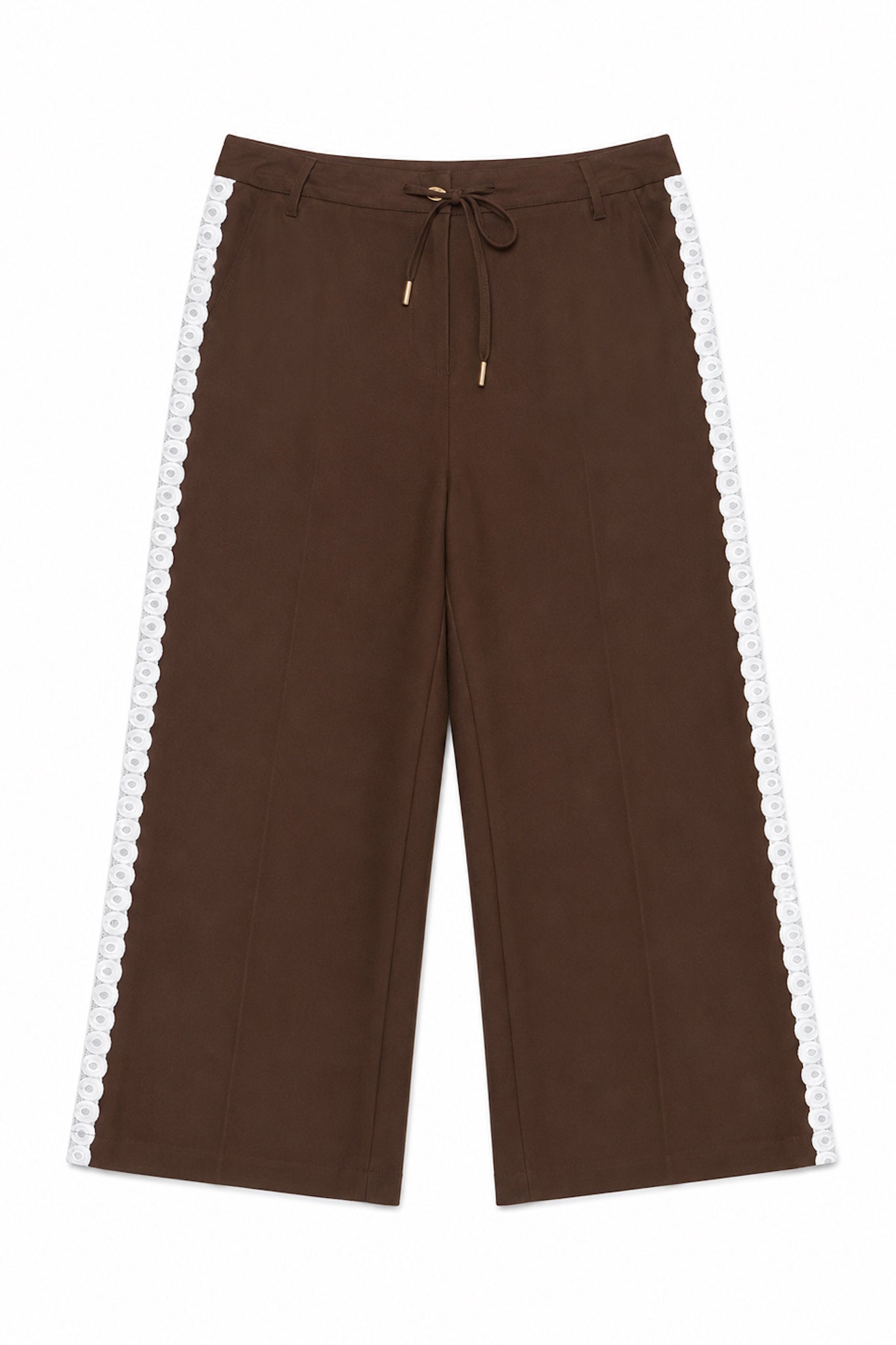HEYCHIC Jia Lace Detail Pants (Brown)
