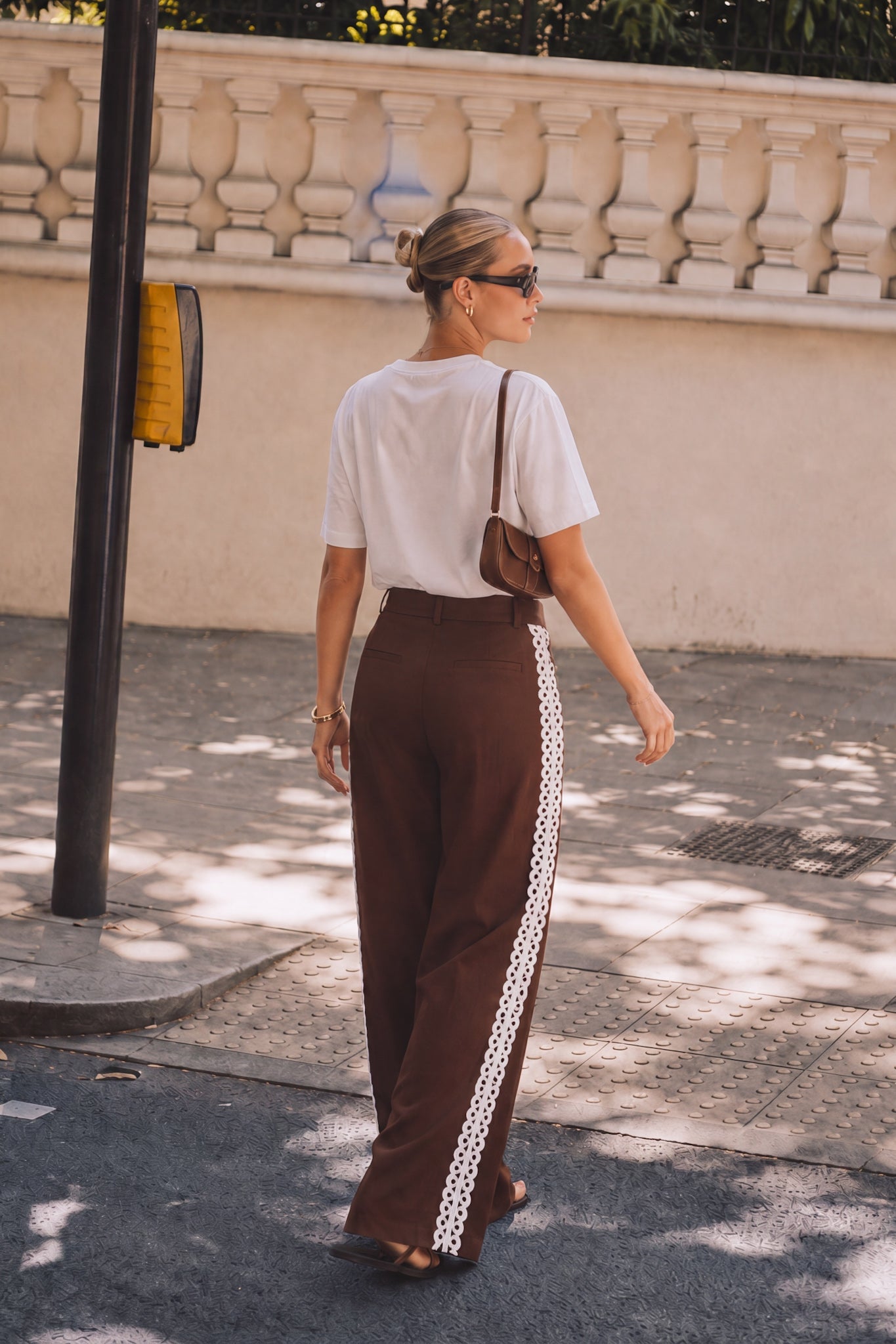 HEYCHIC Jia Lace Detail Pants (Brown)