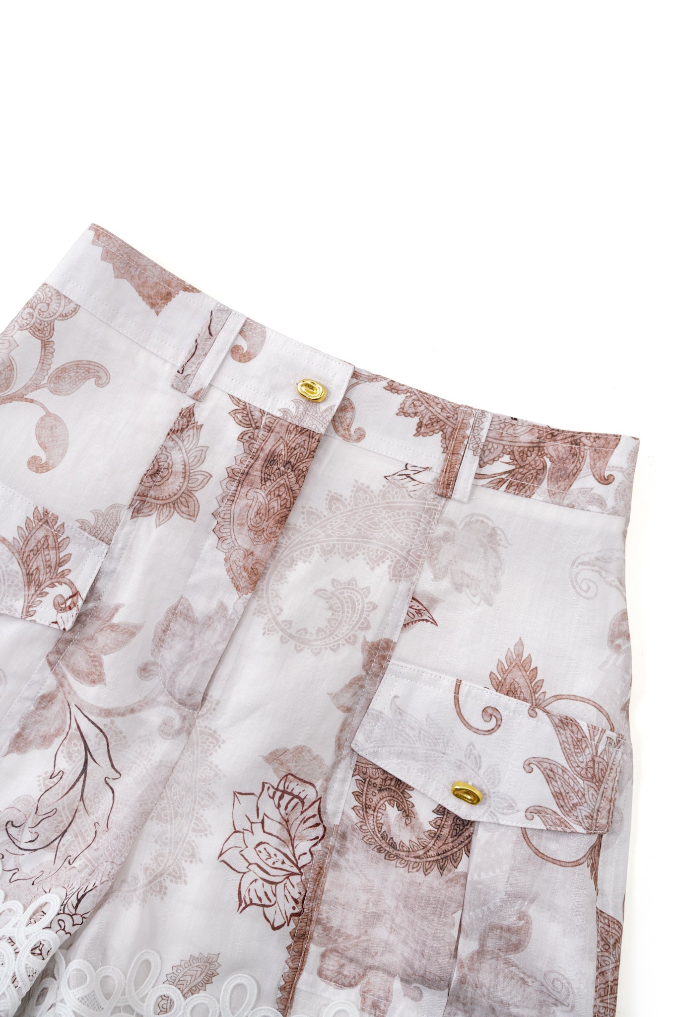 HEYCHIC Earth Paisley Shorts (Brown)