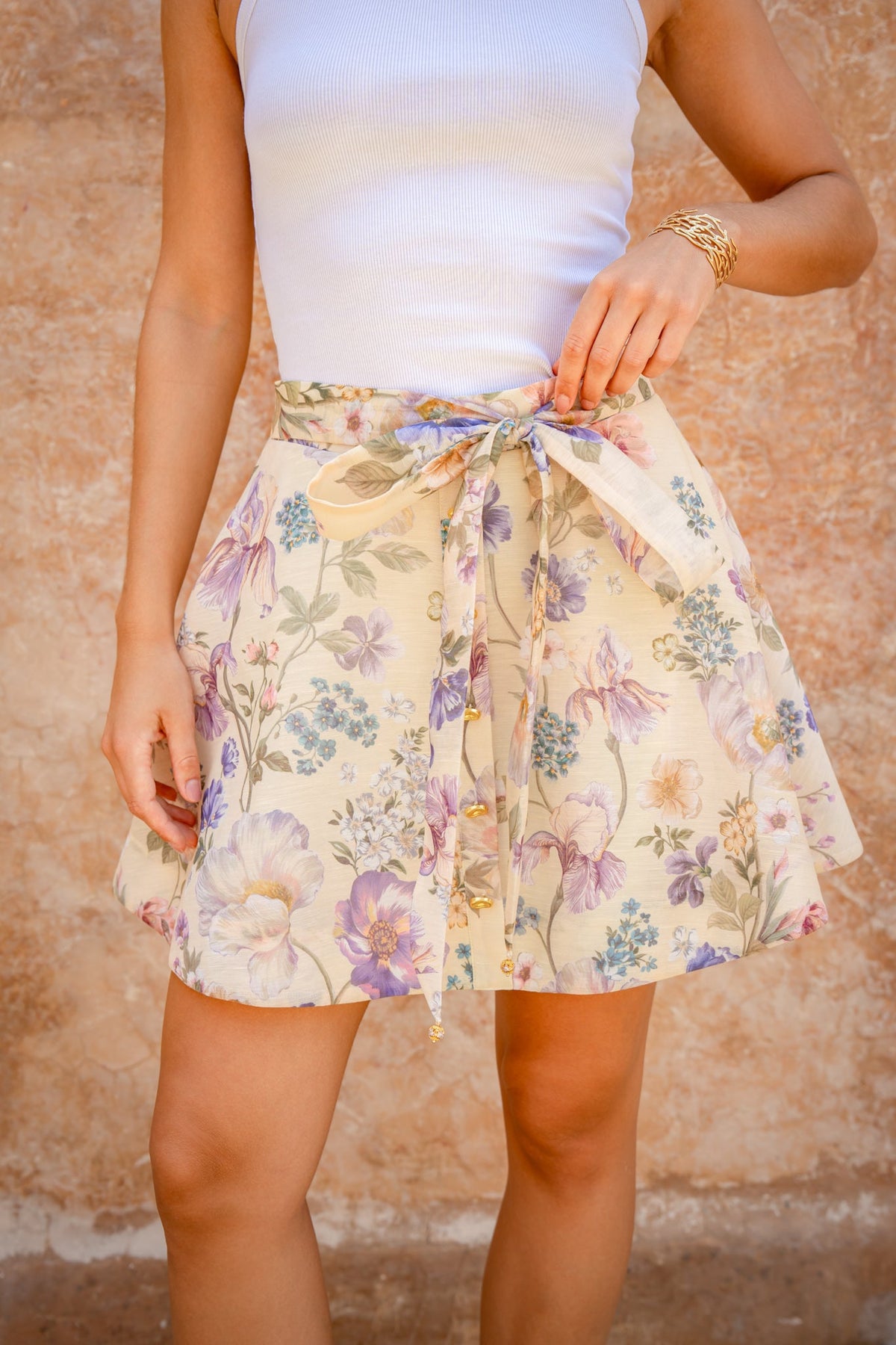HEYCHIC Garden Reverie Mini Skirt (Floral)