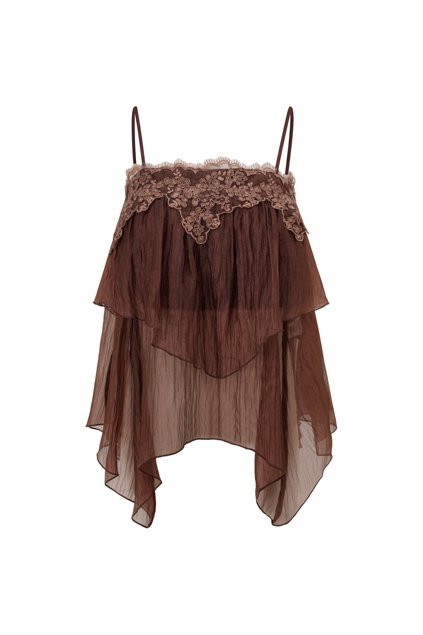 HEYCHIC Evelina Lace Cami Top (Brown)