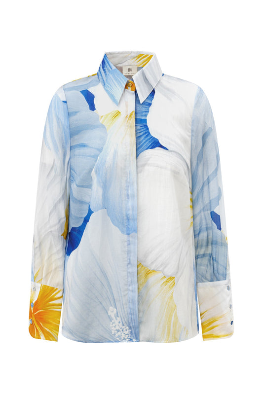 HEYCHIC Hibiscus Floral Shirt (Blue)