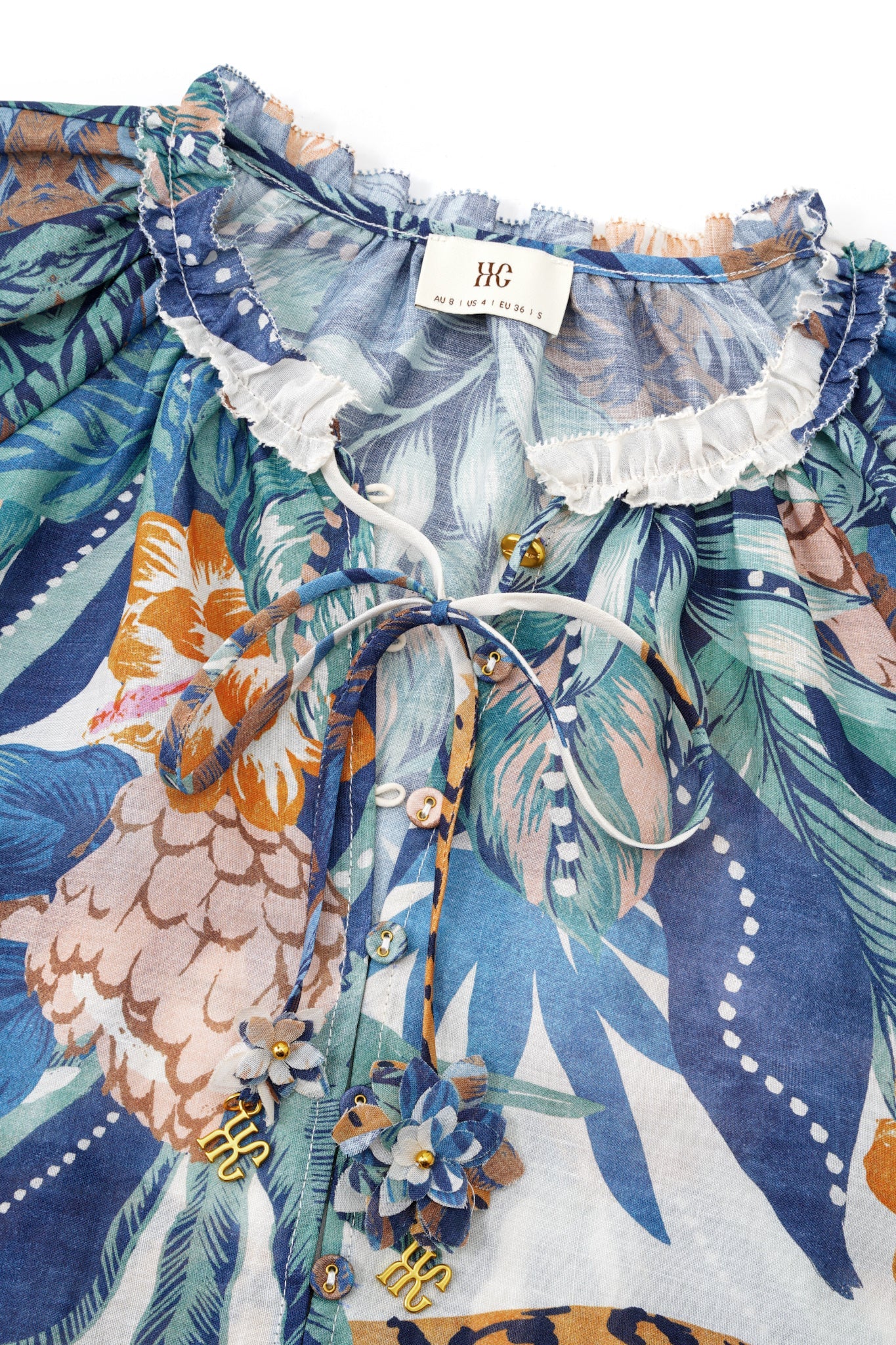 HEYCHIC Wild Tropical Blouse (Blue)