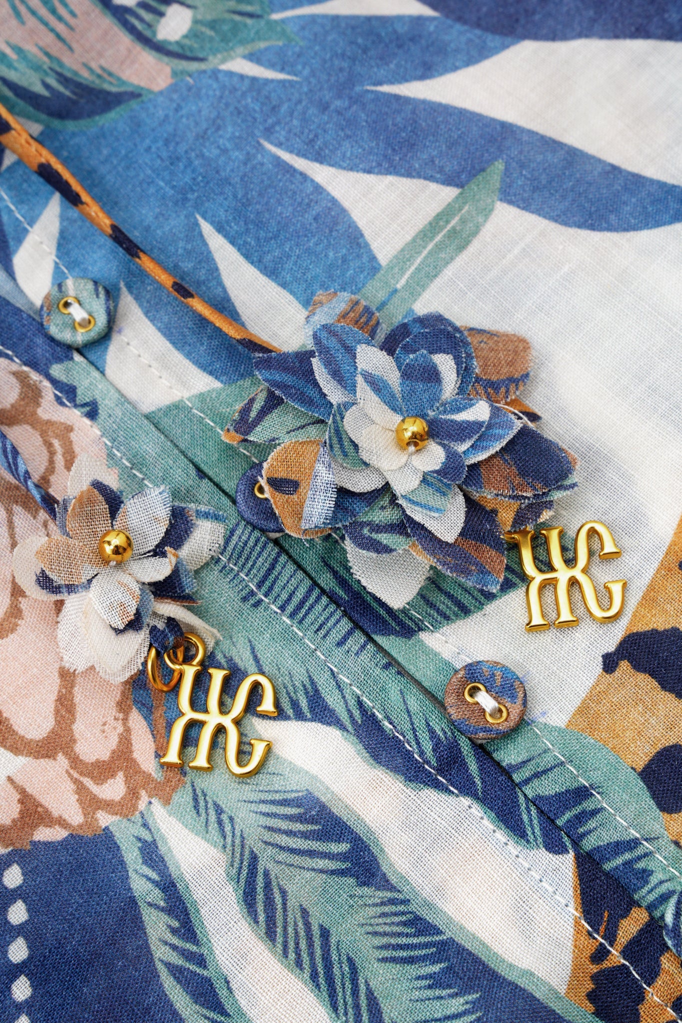HEYCHIC Wild Tropical Blouse (Blue)
