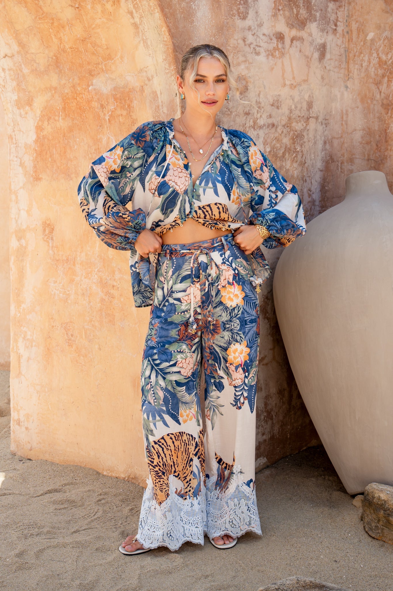 HEYCHIC Wild Tropical Pants (Blue)