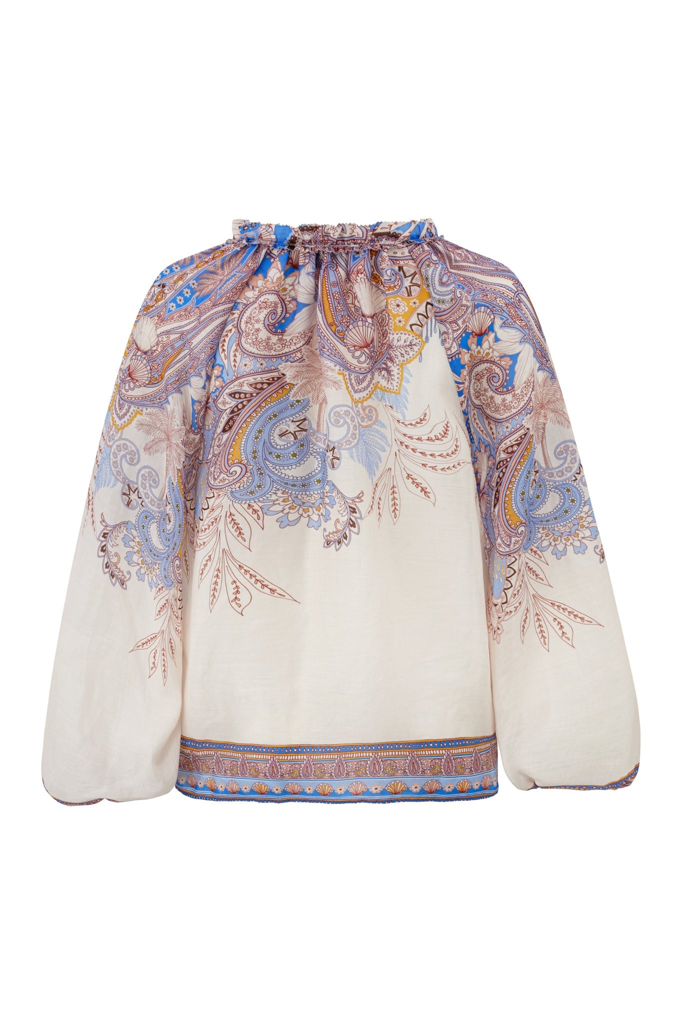HEYCHIC Bondi Boho Blouse (Blue)
