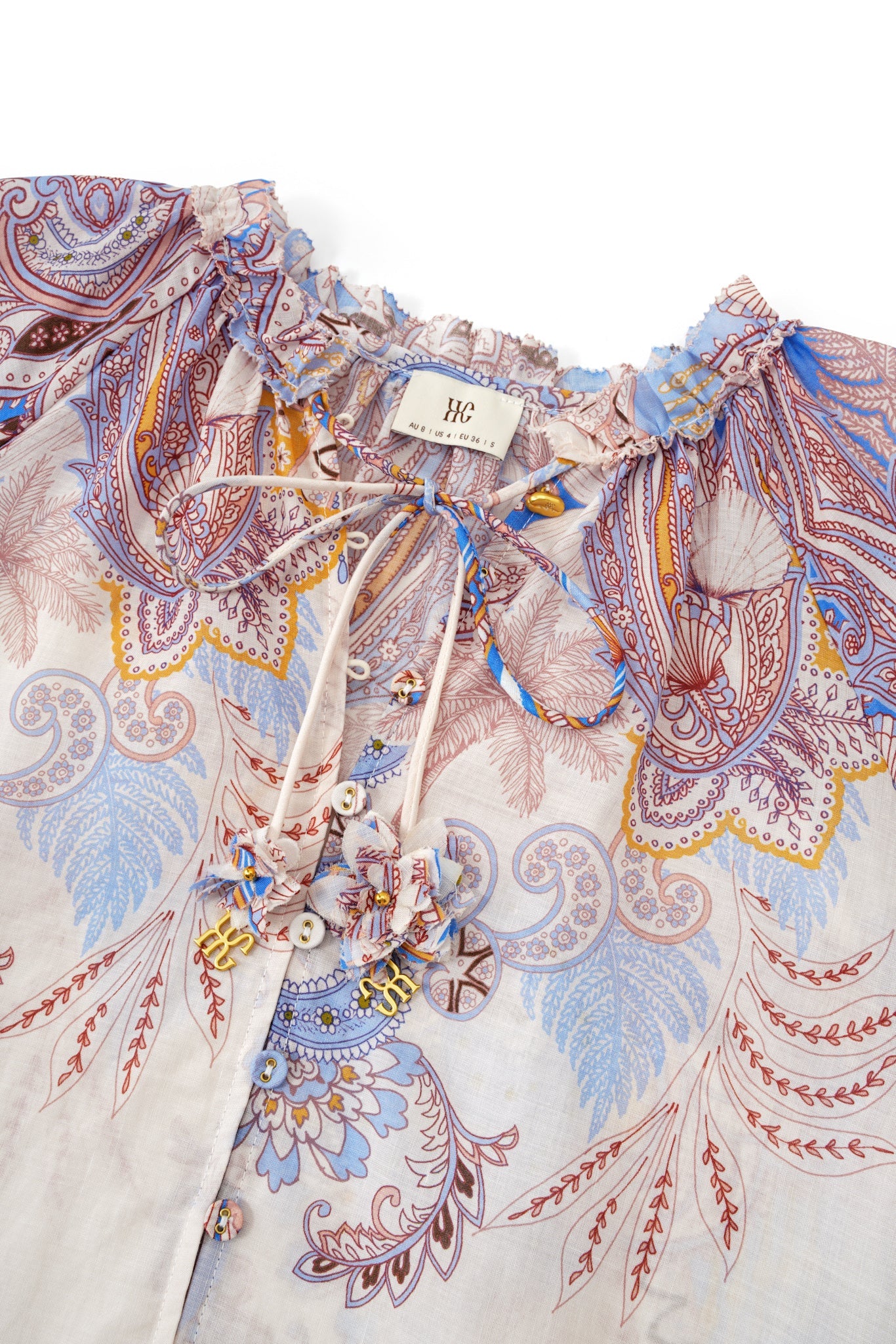 HEYCHIC Bondi Boho Blouse (Blue)