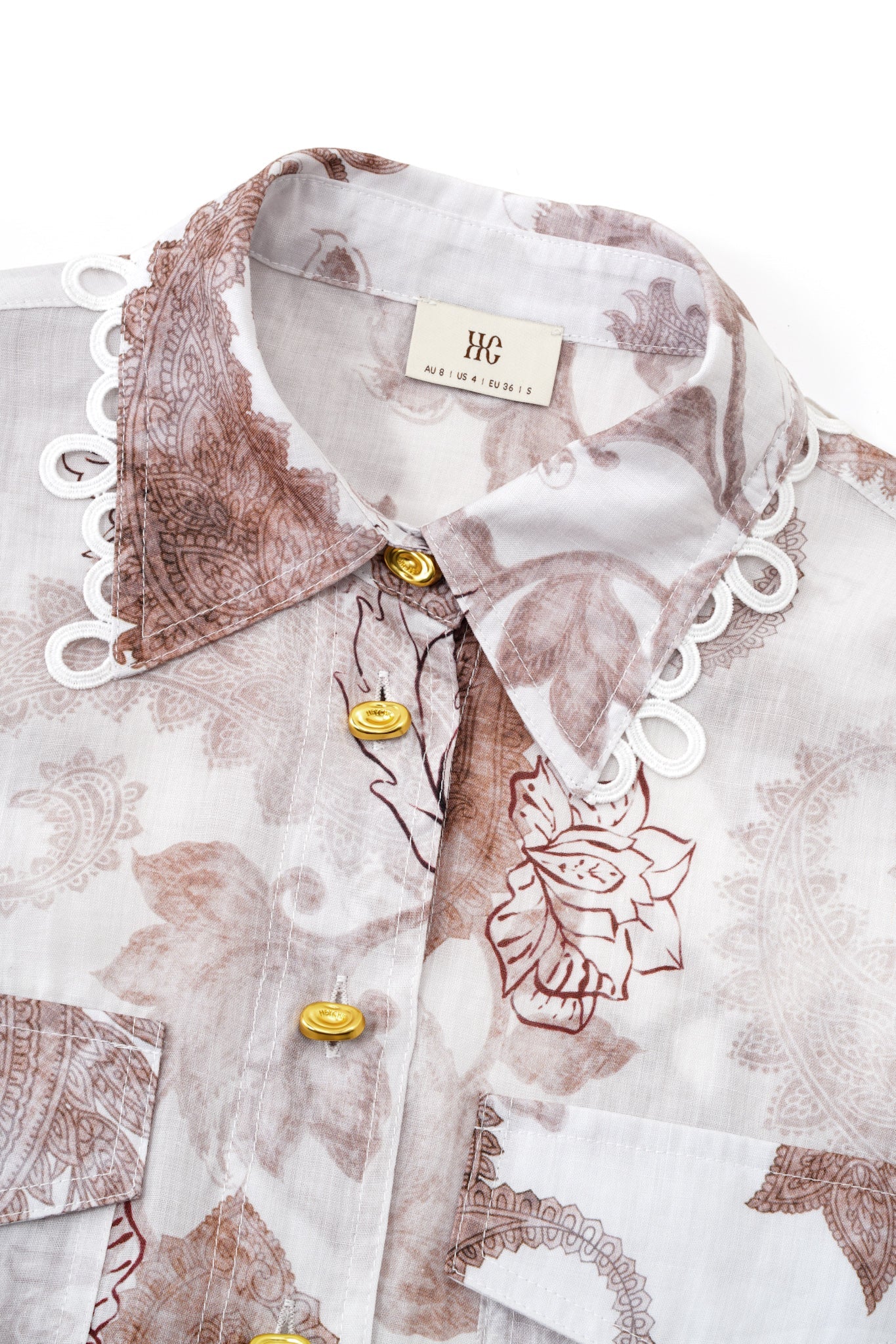 HEYCHIC Earth Paisley Shirt (Brown)
