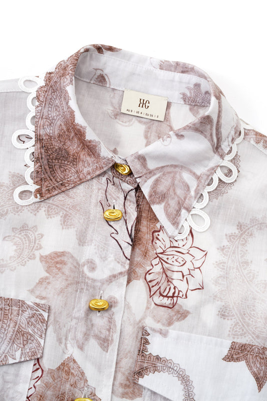 HEYCHIC Earth Paisley Shirt (Brown)