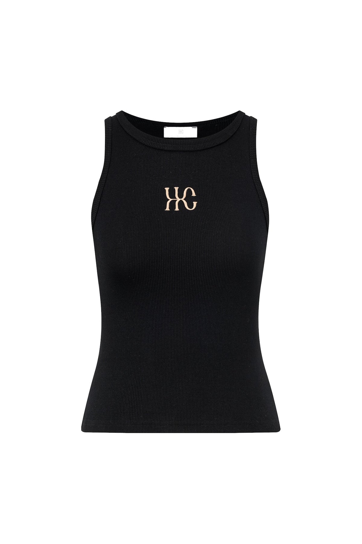 Image of a model wearing Tops. Product name - HC Black Tank Top in Black colour by brand - HEYCHIC
