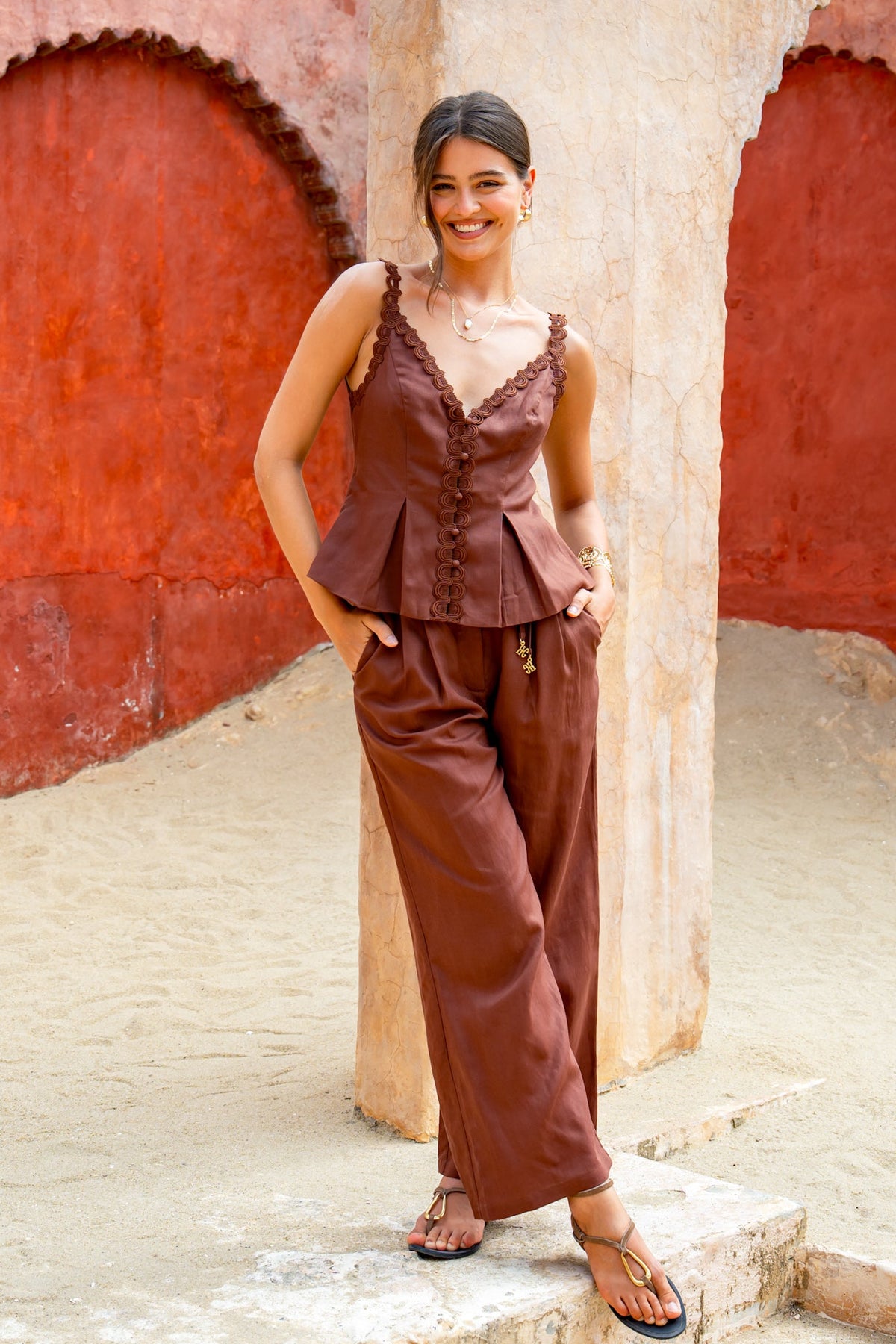 HEYCHIC Aeda Pants (Brown)