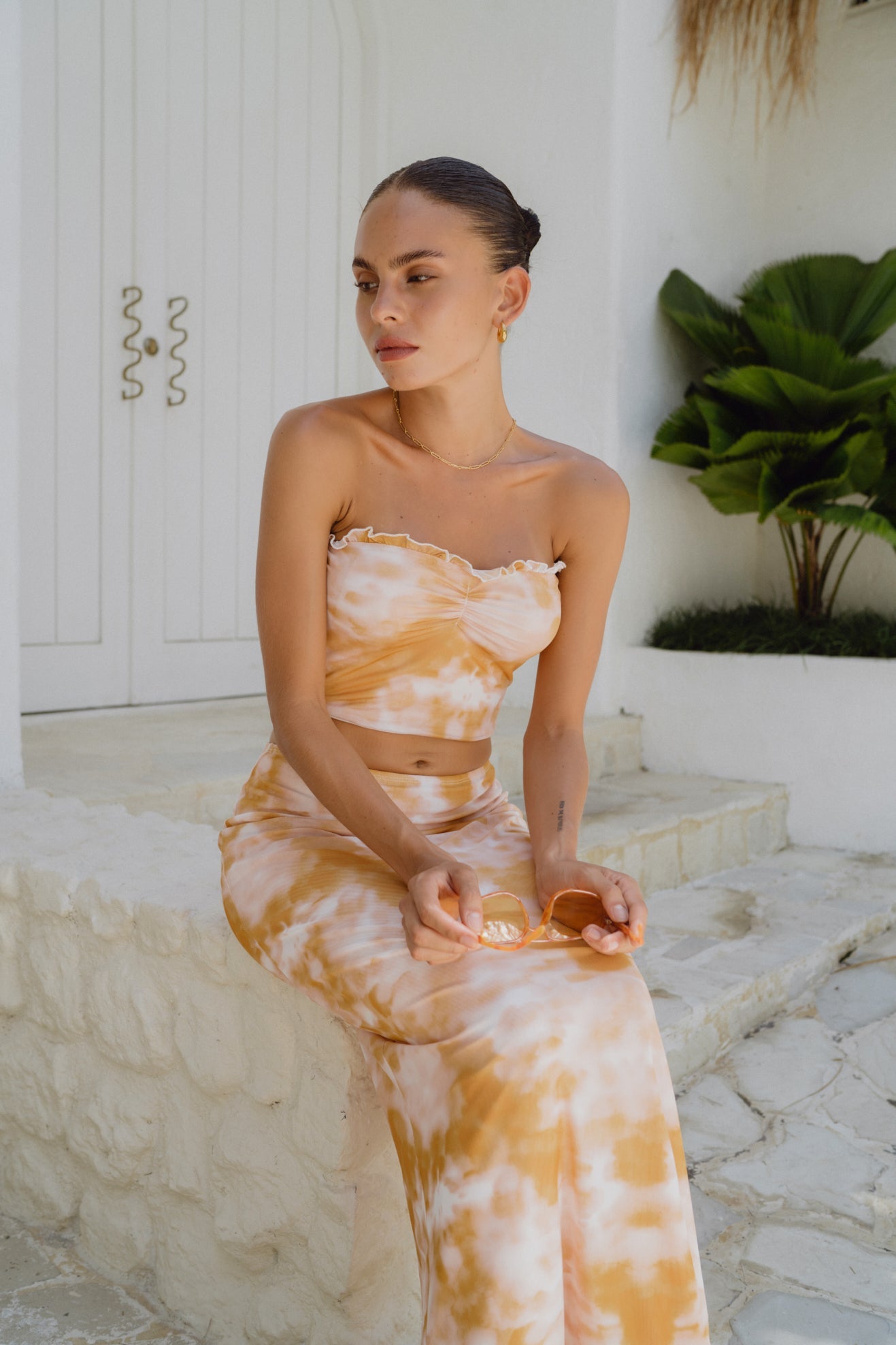 Heychic Isabela Tie Dye Mesh Tube Top (Yellow)