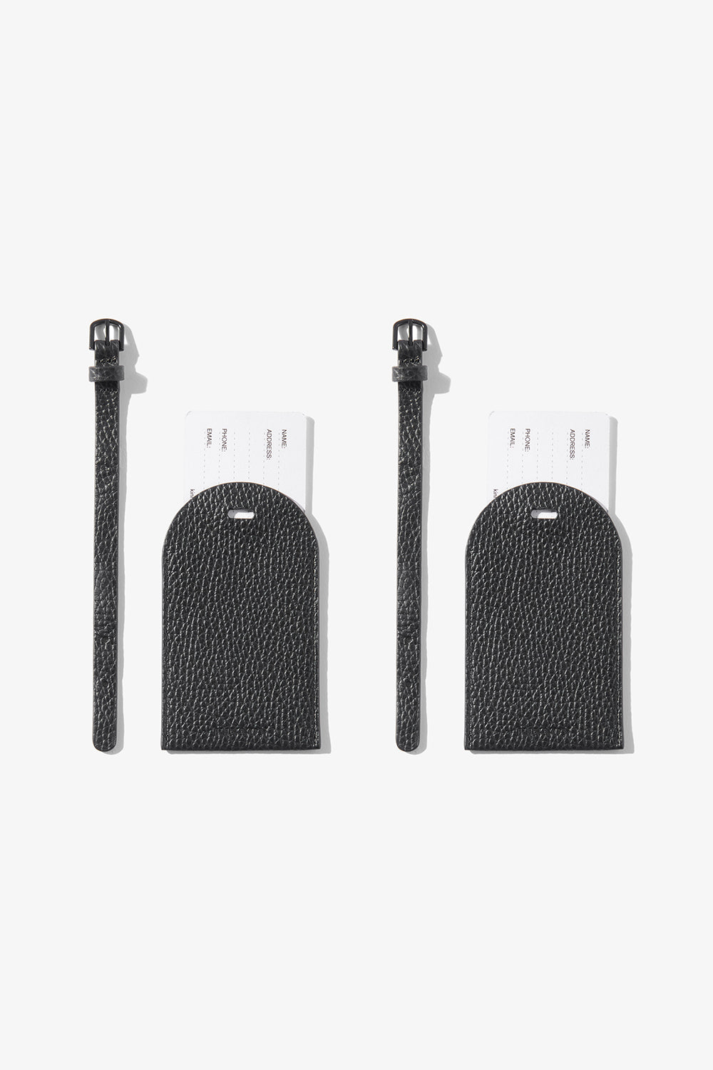 Image of Badge & Pass Holders. Product name - HALE DUO LUGGAGE TAG BLACK WITH BLACK HARDWARE in Black colour by brand - KINNON