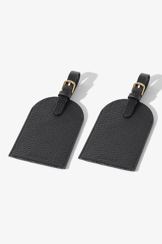 KINNON HALE DUO LUGGAGE TAG WITH GOLD HARDWARE (Black)