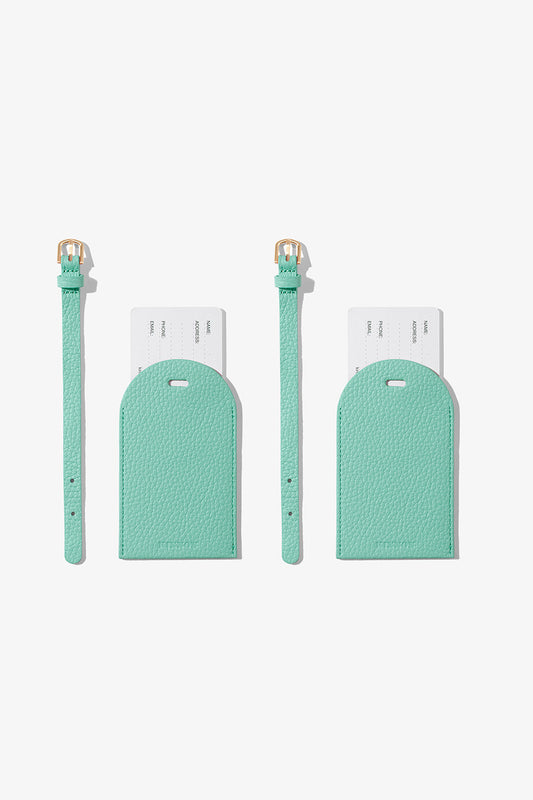 Image of Badge & Pass Holders. Product name - HALE DUO LUGGAGE TAG MIST in Mist colour by brand - KINNON
