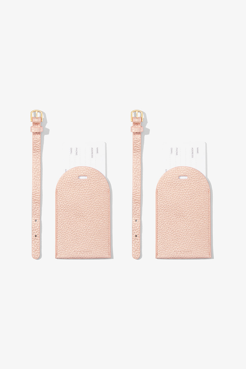 Image of Badge & Pass Holders. Product name - HALE DUO LUGGAGE TAG ROSE GOLD in Gold colour by brand - KINNON