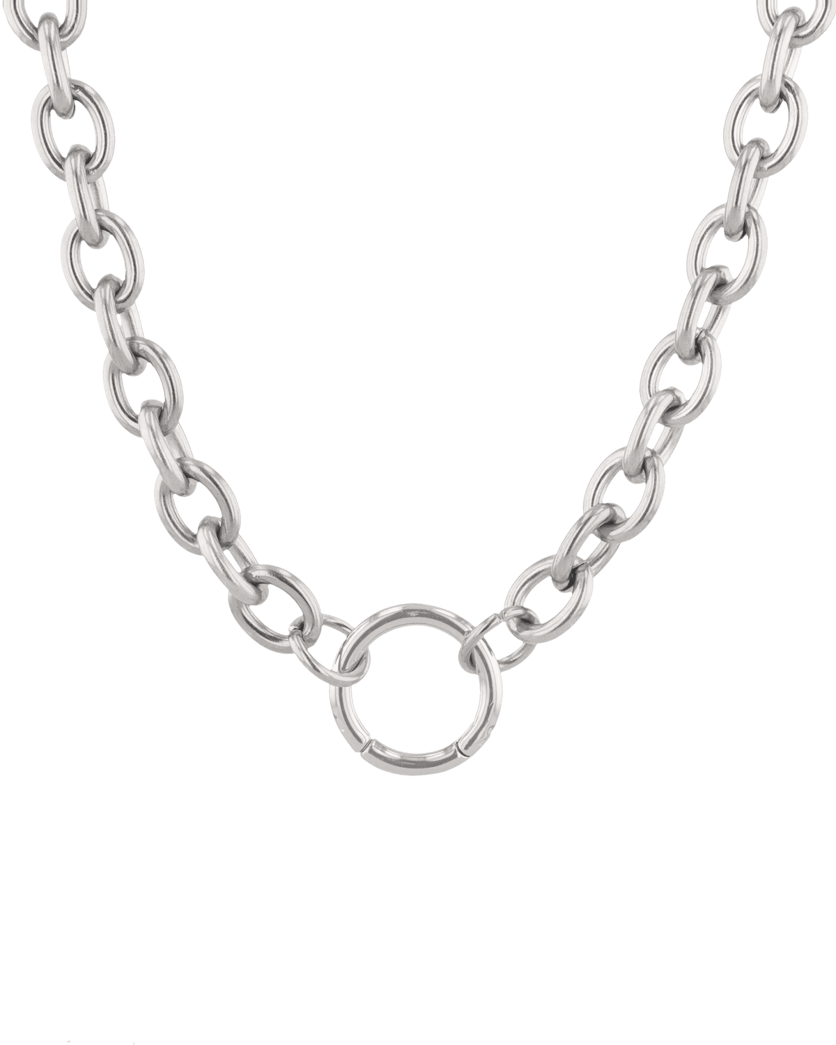 Image of Necklaces. Product name - Halo Silver Charm Necklace in colour by brand - LAVANA