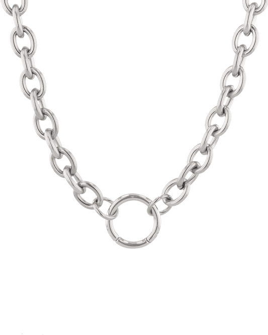 Image of Necklaces. Product name - Halo Silver Charm Necklace in colour by brand - LAVANA
