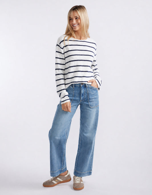 White by FTL Harper Sweater (Stripe)