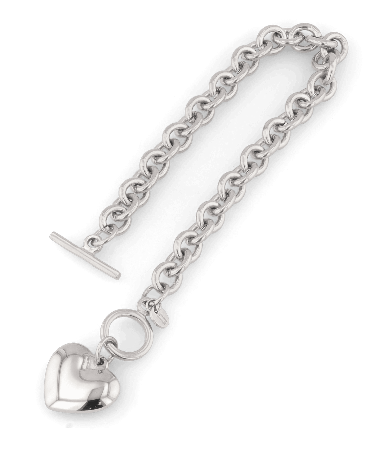 LAVANA Heart Tag T-bar Silver Chain Bracelet