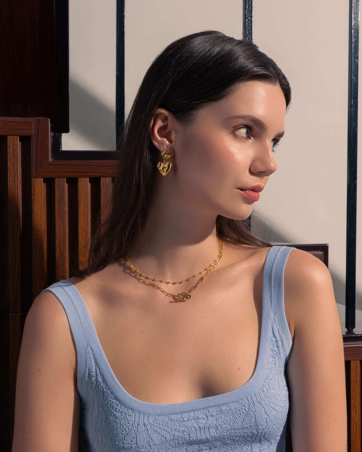 LAVANA Heartlock Silver Paperclip Necklace