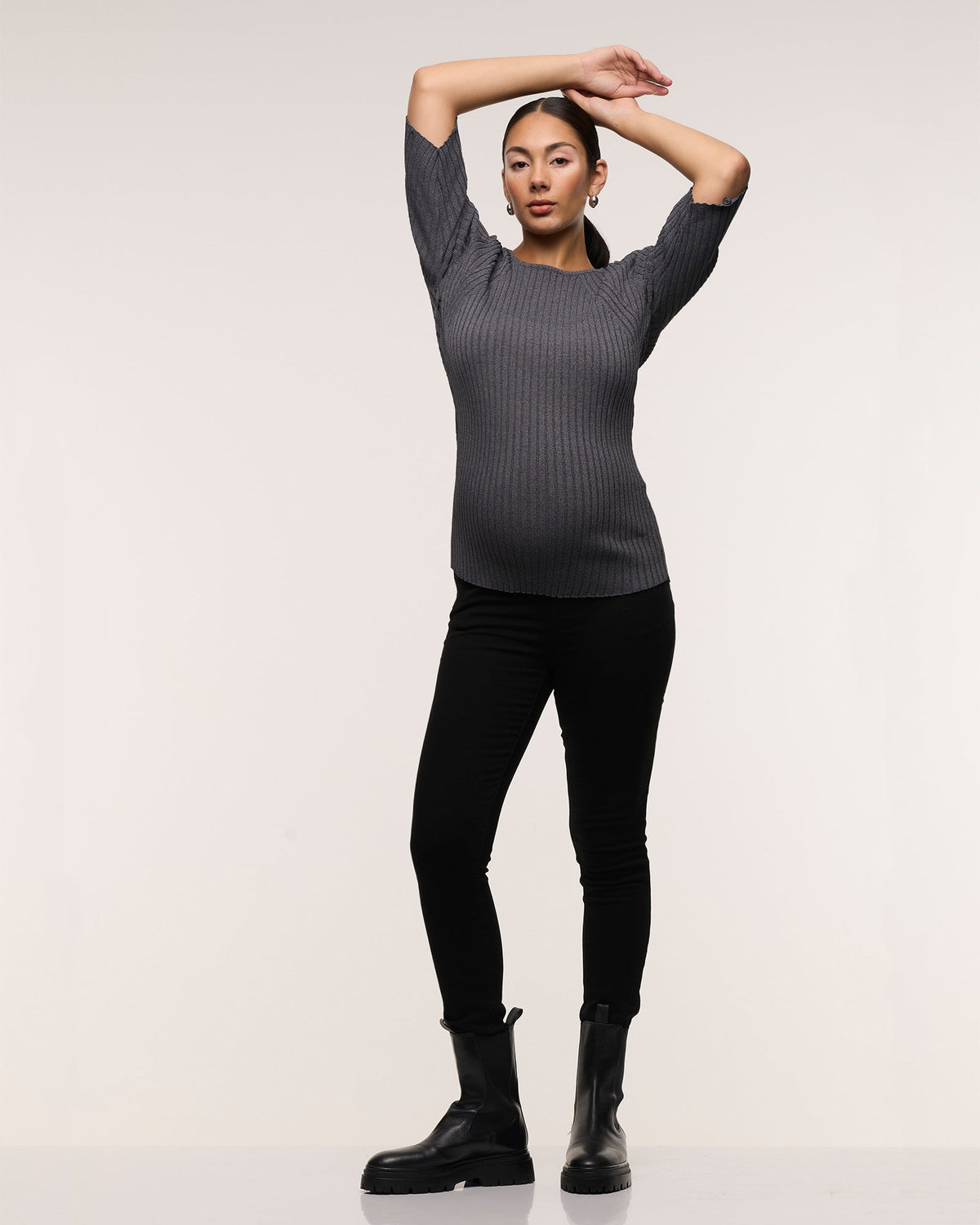 Soon Maternity Heaven Overbelly Skinny Jeans (Black)