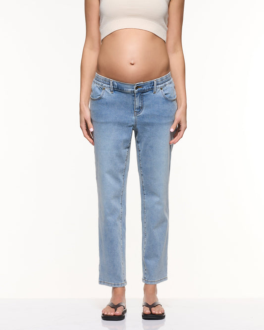 Image of Jeans. Product name - Heaven Slim Ankle Jeans in colour by brand - Soon Maternity