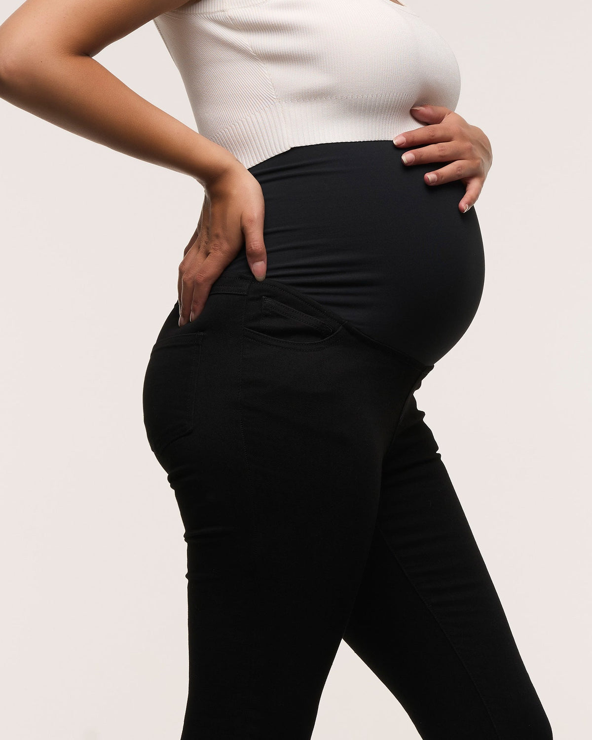 Soon Maternity Heaven Overbelly Skinny Jeans (Black)