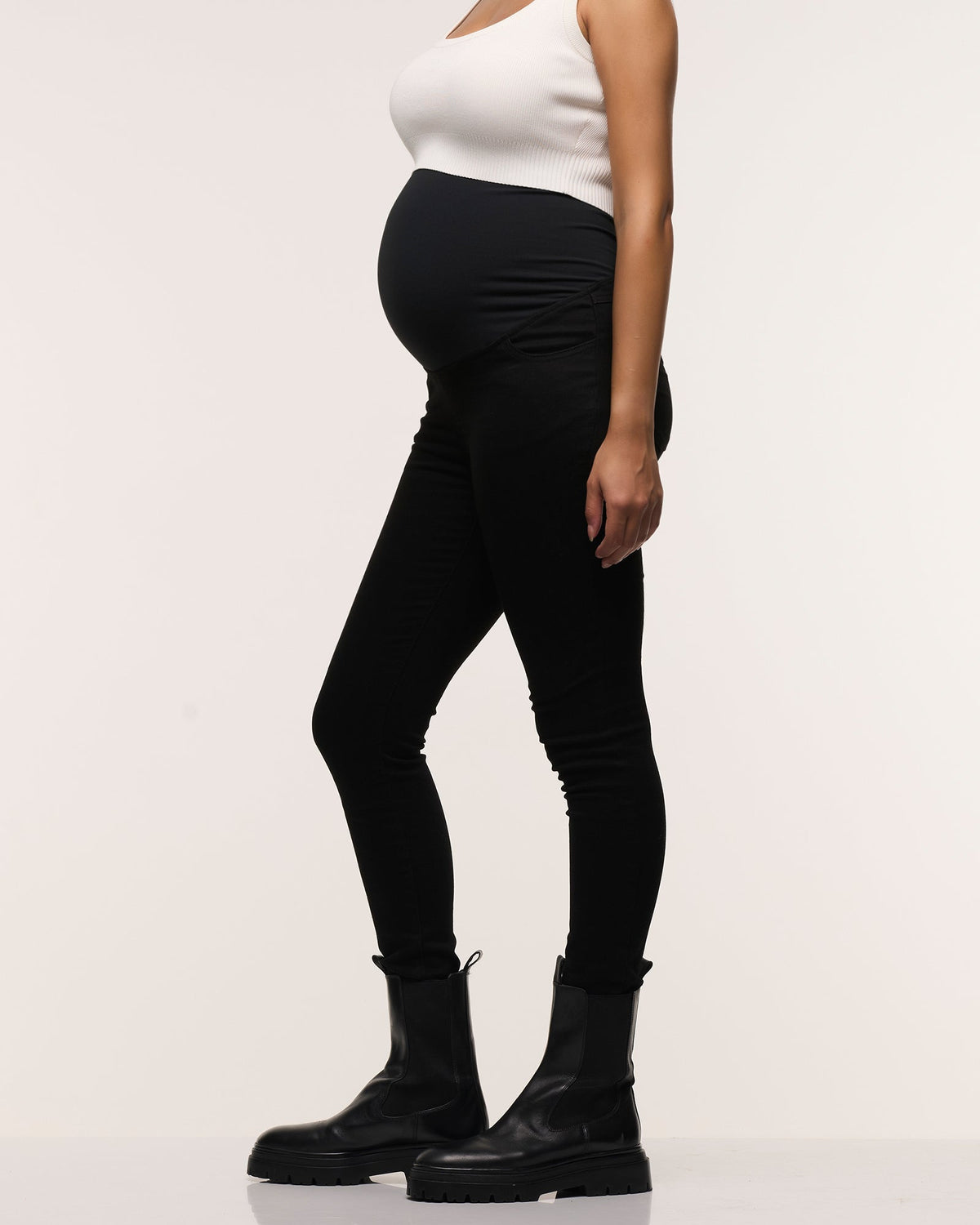Soon Maternity Heaven Overbelly Skinny Jeans (Black)
