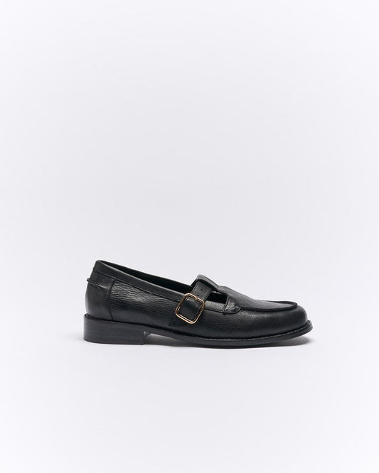 Image of Flats. Productname: Helena Leather Loafer in Black colour by brand - Walnut Melbourne