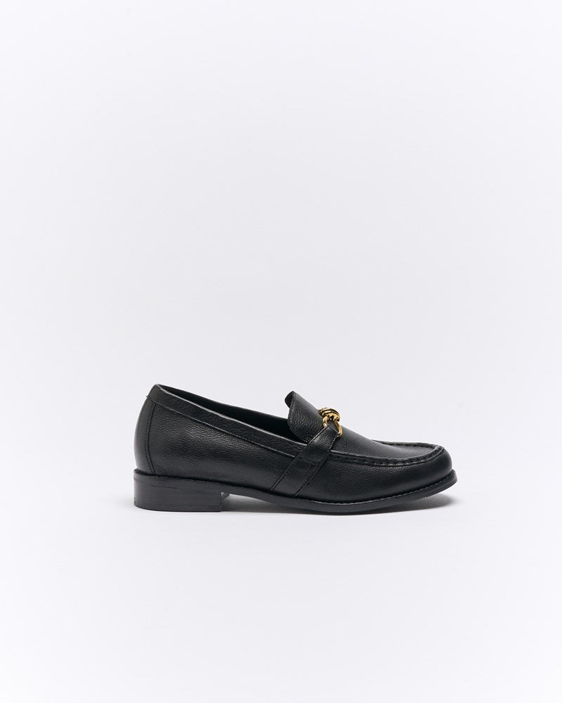 Image of Flats. Productname: Henri Leather Loafer in Black colour by brand - Walnut Melbourne