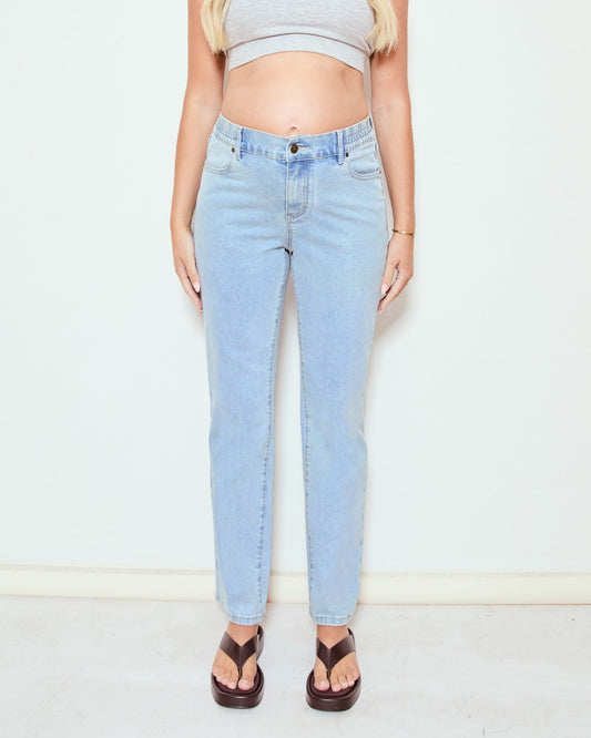 Image of Jeans. Product name - High Rise Straight Leg Jeans in colour by brand - Soon Maternity