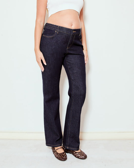 Image of Jeans. Product name - High Rise Straight Leg Jeans in colour by brand - Soon Maternity
