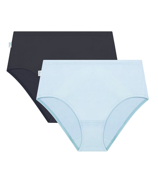Image of Briefs. Productname: Triumph Sloggi Hikini 2 Pack in Light & Dark Blue Combination colour by brand - Triumph