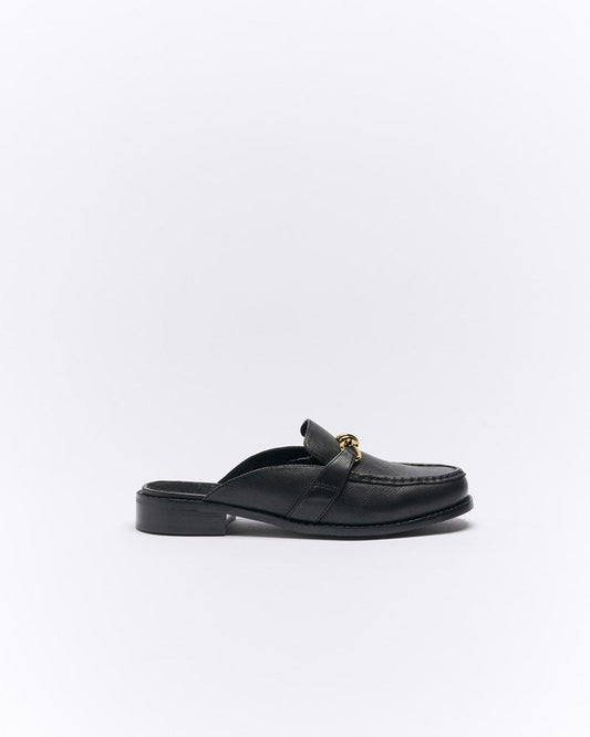 Image of Sandals. Productname: Honey Leather Mule in Black colour by brand - Walnut Melbourne