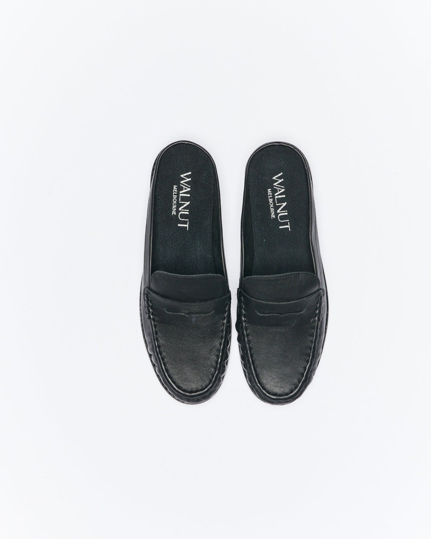 Walnut Melbourne Hugo Leather Mule (Black)