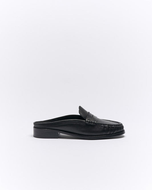 Image of Sandals. Productname: Hugo Leather Mule in Black colour by brand - Walnut Melbourne