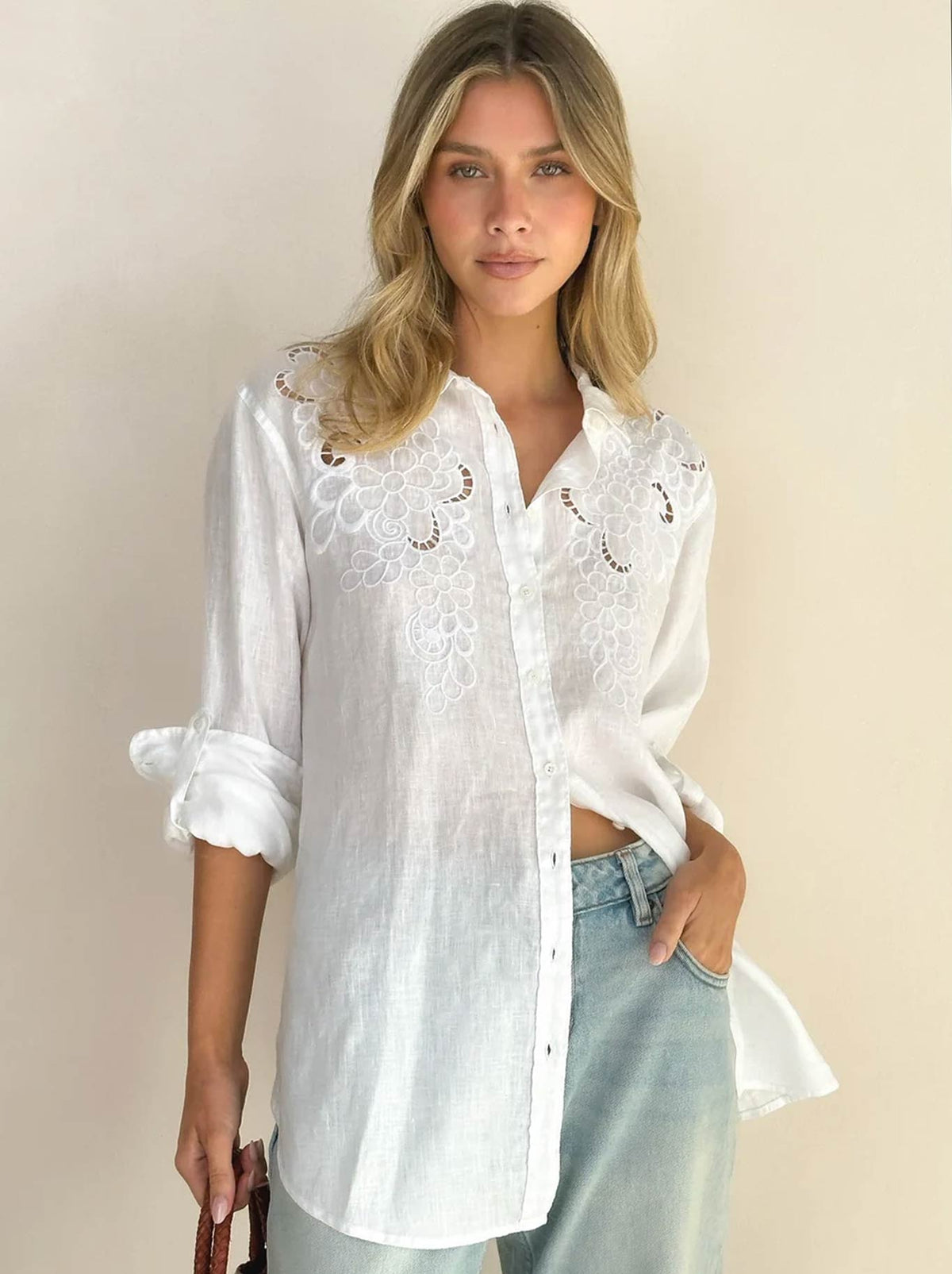 Image of Shirts. Product name - Hut Summer In Biarritz Shirt in White colour by brand - Hut&Co