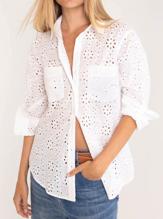 HUT THE BRODERIE SHIRT (Navy)