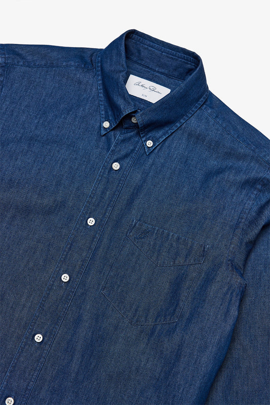 Image of Shirts. Productname: Crispin Dark Blue Casual Shirt in Blue colour by brand - Anthony Squires