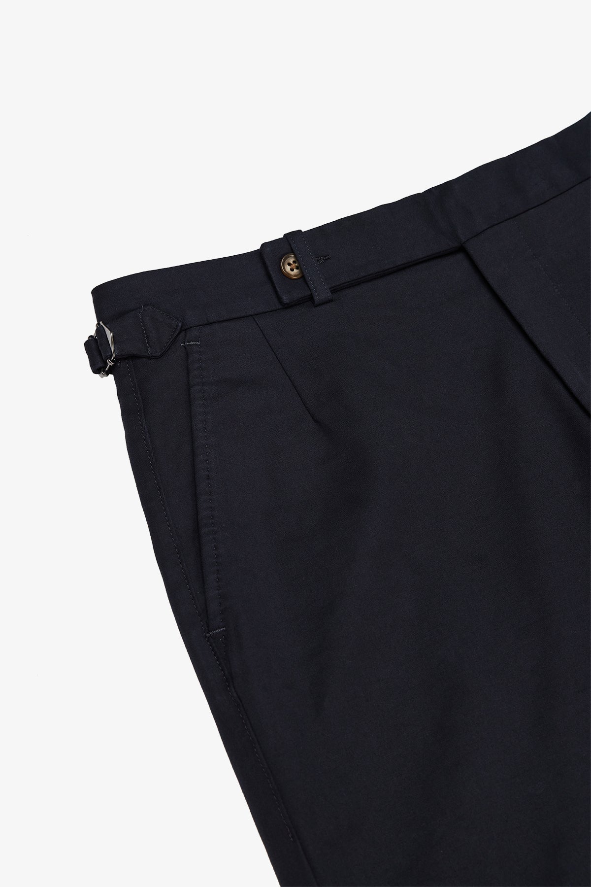 Image of a model wearing Shorts. Product name - Orson Navy Shorts in Navy colour by brand - Anthony Squires